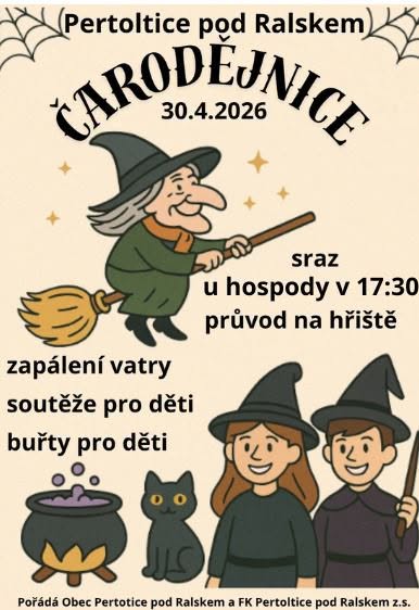 Čarodějnice, stavění májky 2026